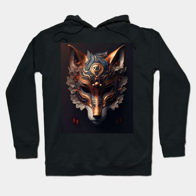 kitsune Japanese Mask v3 Hoodie by AstrAI